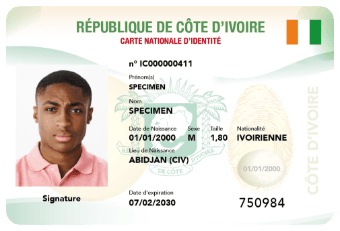 Spécimen carte d'identité
